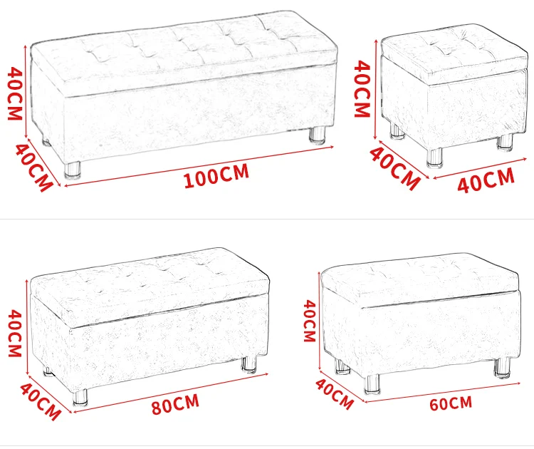 Бытовые контейнеры табурет простые несколько размеров изменить обувь диван табуреты прямоугольный для одежды примерочная в магазине
