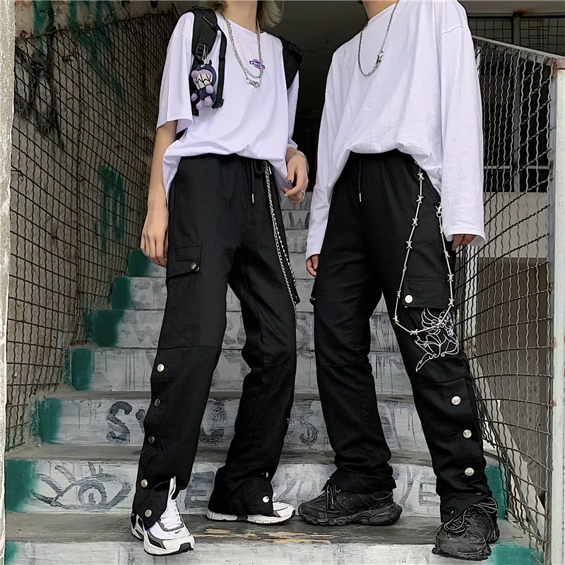 Брюки женские 2019ins Harajuku стиль bf уличный Ретро Вышивка Свободные повседневные