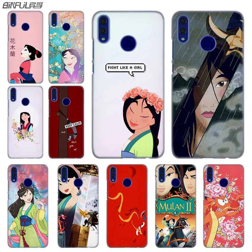 

Fashion luxury Phone cose cover for Huawei Honor 10i 8 8X 9X 10 Lite 4C 5X 6 6X 6C 7a 20 Pro 7X Cartoon Mulan