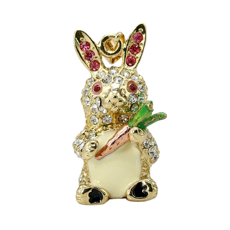 Crystal Necklace USB Flash Drive Rabbit Pen Drive Pendant Memory Stick 4GB 8GB 16GB 32GB 64GB Pendrive Cartoon Character U Disk