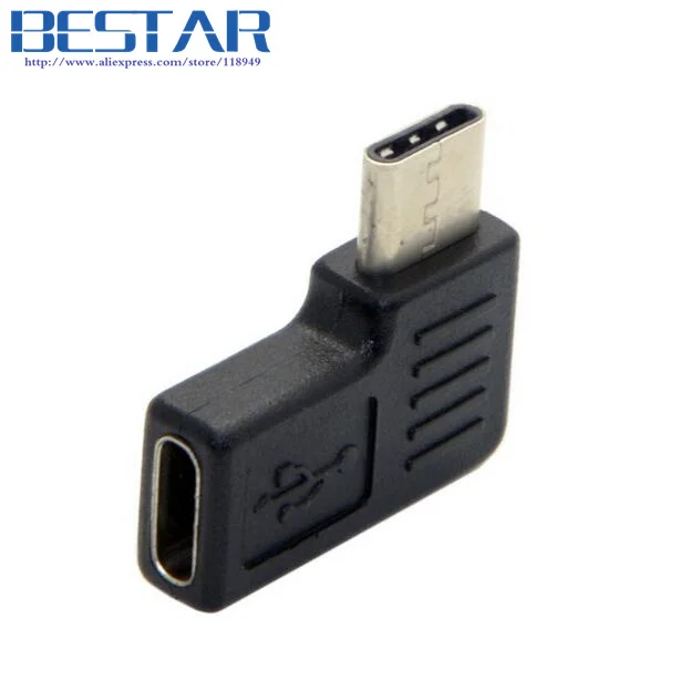 

90 Degree Right & Left Angled USB type c 3.1 Type-C Male to Female Extension Adapter