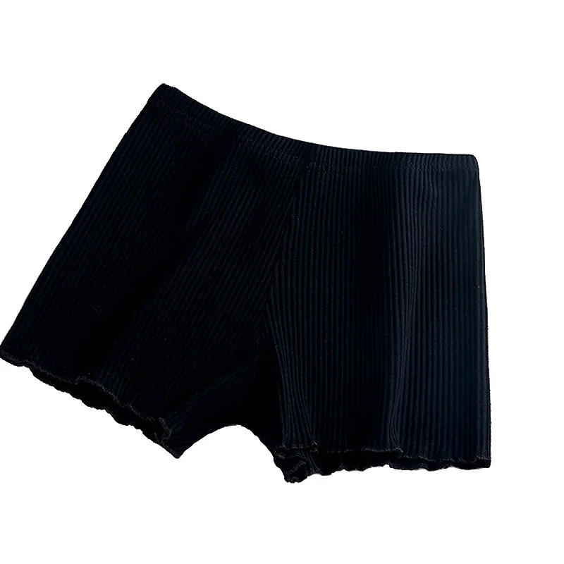 Однотонное бесшовное нижнее белье Невидимые безопасные шорты 5 цветов мягкие женские хлопковые шорты безопасности штаны для платья летние женские мутанды - Цвет: Черный