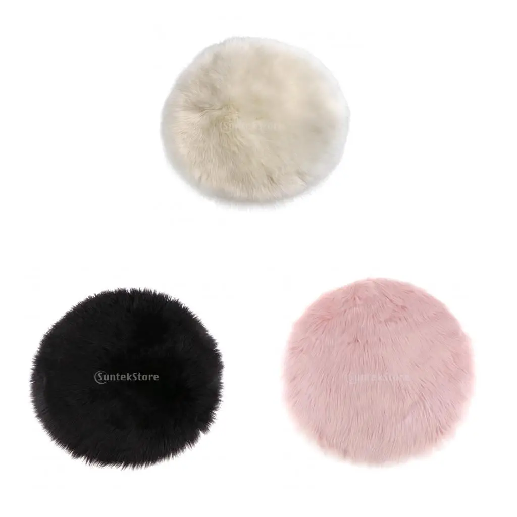 3 Colors Fluffy Mat Rugs Kids Soft Girls Boys Fake Faux Fur Bedroom Rug Mats Round 30cm