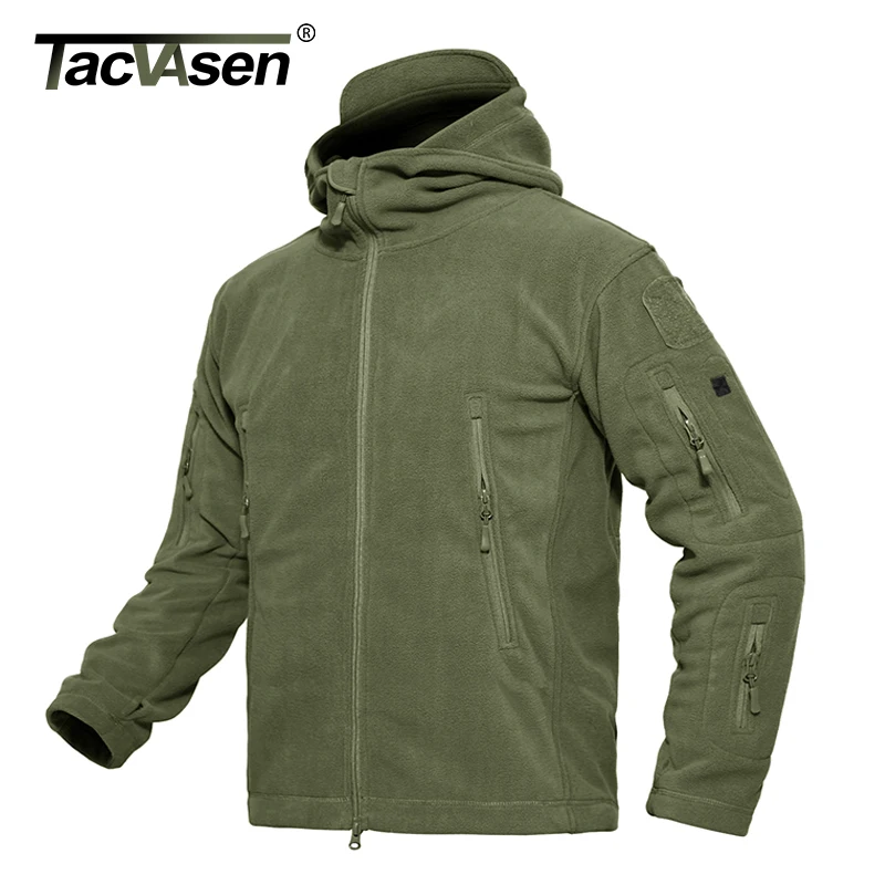 TACVASEN Мужская зимняя флисовая куртка ветрозащитная теплая тактическая куртка Пальто Военная куртка с капюшоном мужская толстая верхняя одежда 3XL