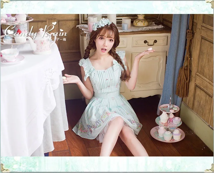 Милое платье принцессы в стиле «Лолита»; сезон лето; новое милое шифоновое платье принцессы в японском стиле; легкое платье; C16AB6085