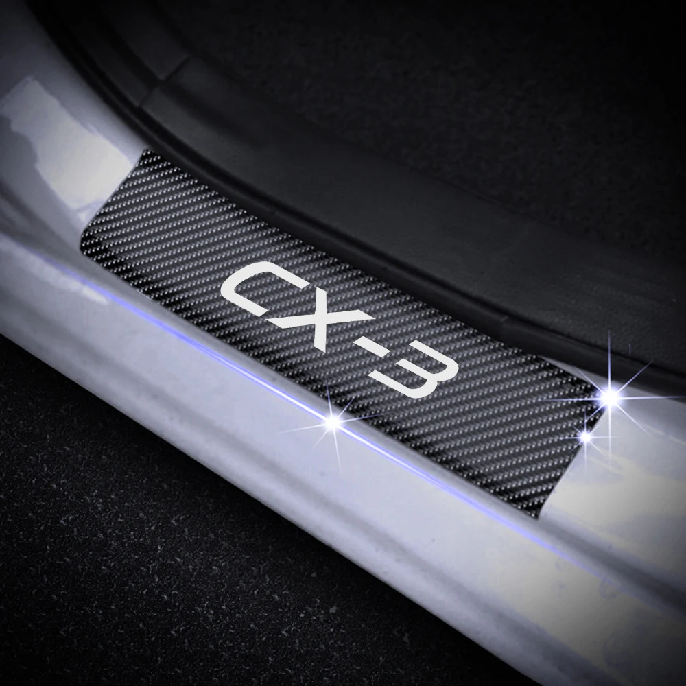 Автомобильный Стайлинг для Mazda CX3 CX-3 CX 3 карбоновое волокно виниловая наклейка на машину порога протектор скребок дверной порог автомобиля аксессуары