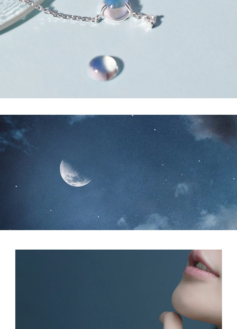 MosDream Moonlight кристаллическая звезда женское ожерелье с подвеской цепочка из стерлингового серебра 925 пробы простое серебряное ожерелье для женщин элегантный подарок