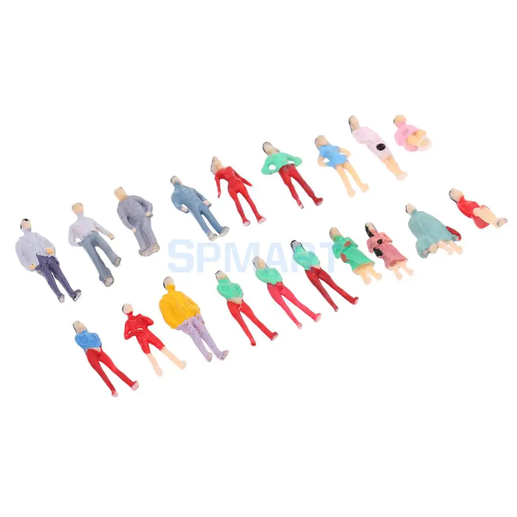 1/75 Painted Passenger Figure Train Scene Building Layout for Park Landscape