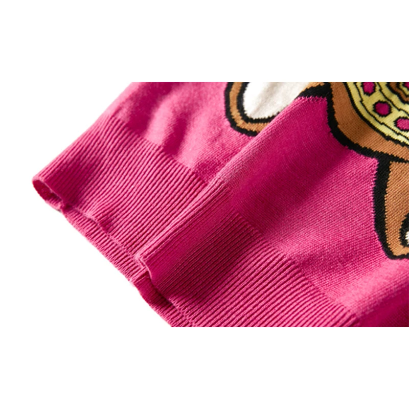 Online Precio de fábrica de alta calidad estilo europeo americano Casual cuello redondo manga larga dulce cartón tejido bordado suéter