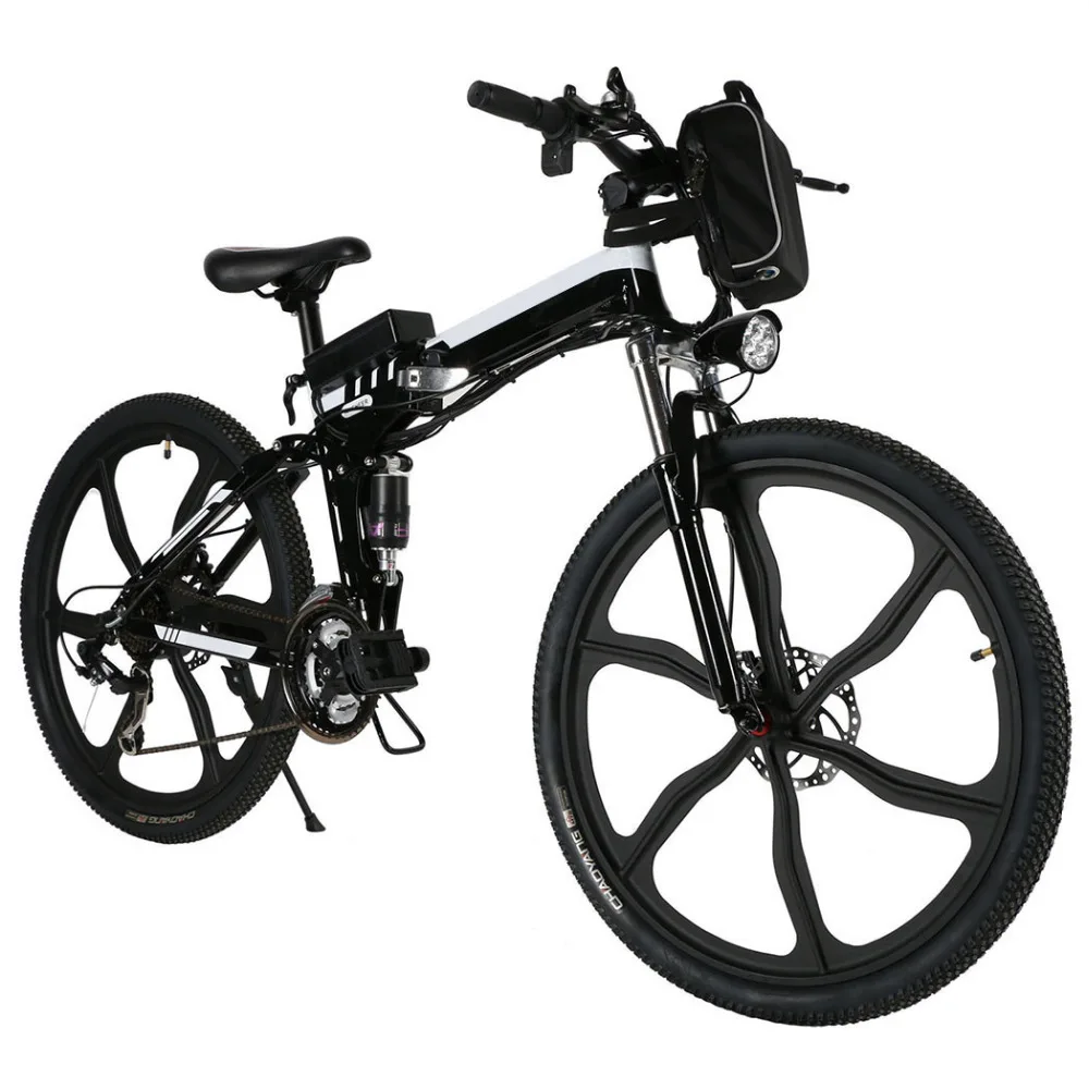

ANCHEER Foldable Electric Bike Power Mountain Bicicleta Ebike 26inch 21 Speed Lithium Battery Bike Outdoor Camping Electric Bike