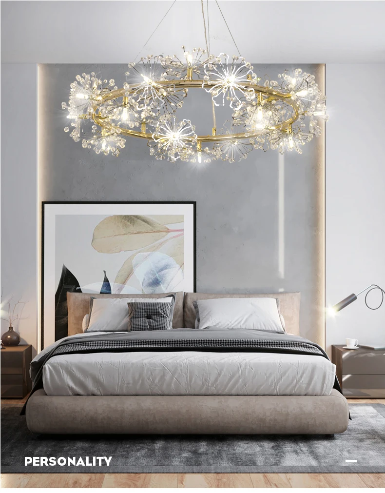 Скандинавские Золотые/черные металлические светодиодные люстры для гостиной, хрустальные бусины, светодиодные подвесные люстры, светильники для столовой, подвесной светильник