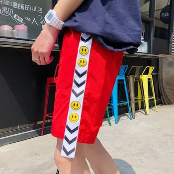 

2019 Summer New Men's Fashion Casual Harajuku Sports Loose Hong Style Letters Wear Shorts Streetwear