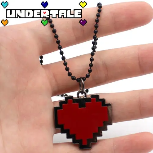 OHCOMICS Горячая игра Undertale Sans красный металл сердечки ожерелье костюм подвески