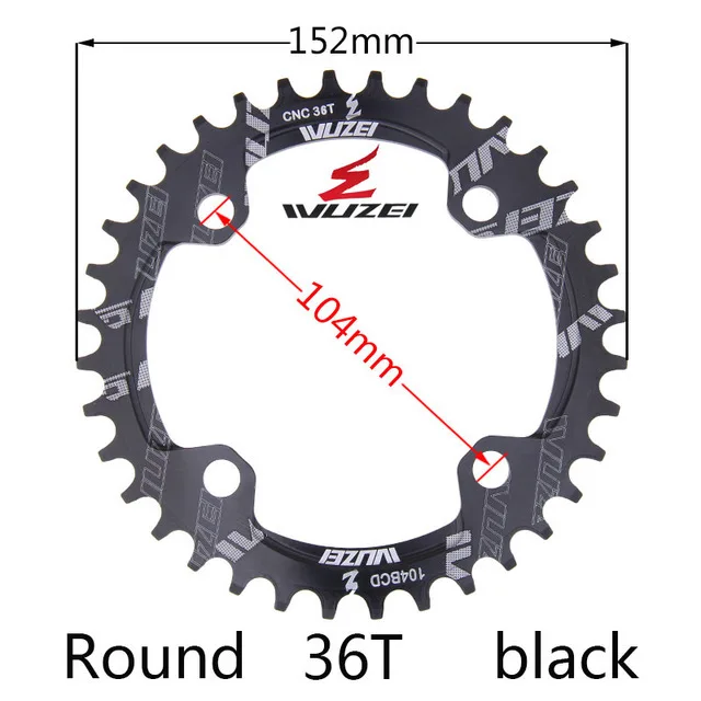 Одна узкая ширина система скорости Crown 104 Bcd 1 Rodada 38 36 34 32 T Mtb 9 10 11 S 1*11 крест кольцо - Цвет: Black 36T Round