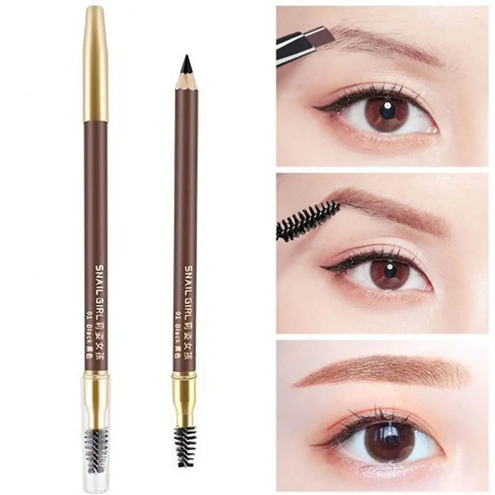 

2 In 1 Natural color Double-head Eyebrow Pencil Anti-smudge Easy to color Wood Waterproof Eyebrow pencil Beauty Women