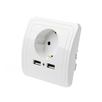 

Dual USB Port 5V 2A Electric Wall Charger Adapter EU Plug Socket Power Charging Outlet
