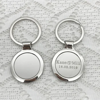

24pcs DIY Customize Your Own Logo Silver Plated Round Metal Keychain Blank Personalized Gift Custom Keyrings Promotional Gift