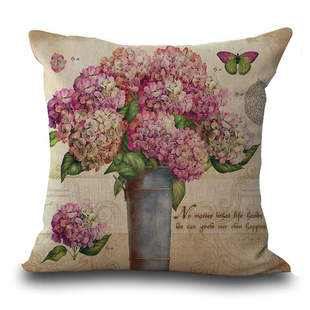 

Retro European flower cotton Hemp Sofa decoration hold pillowcase floating window decoration by pillowcase