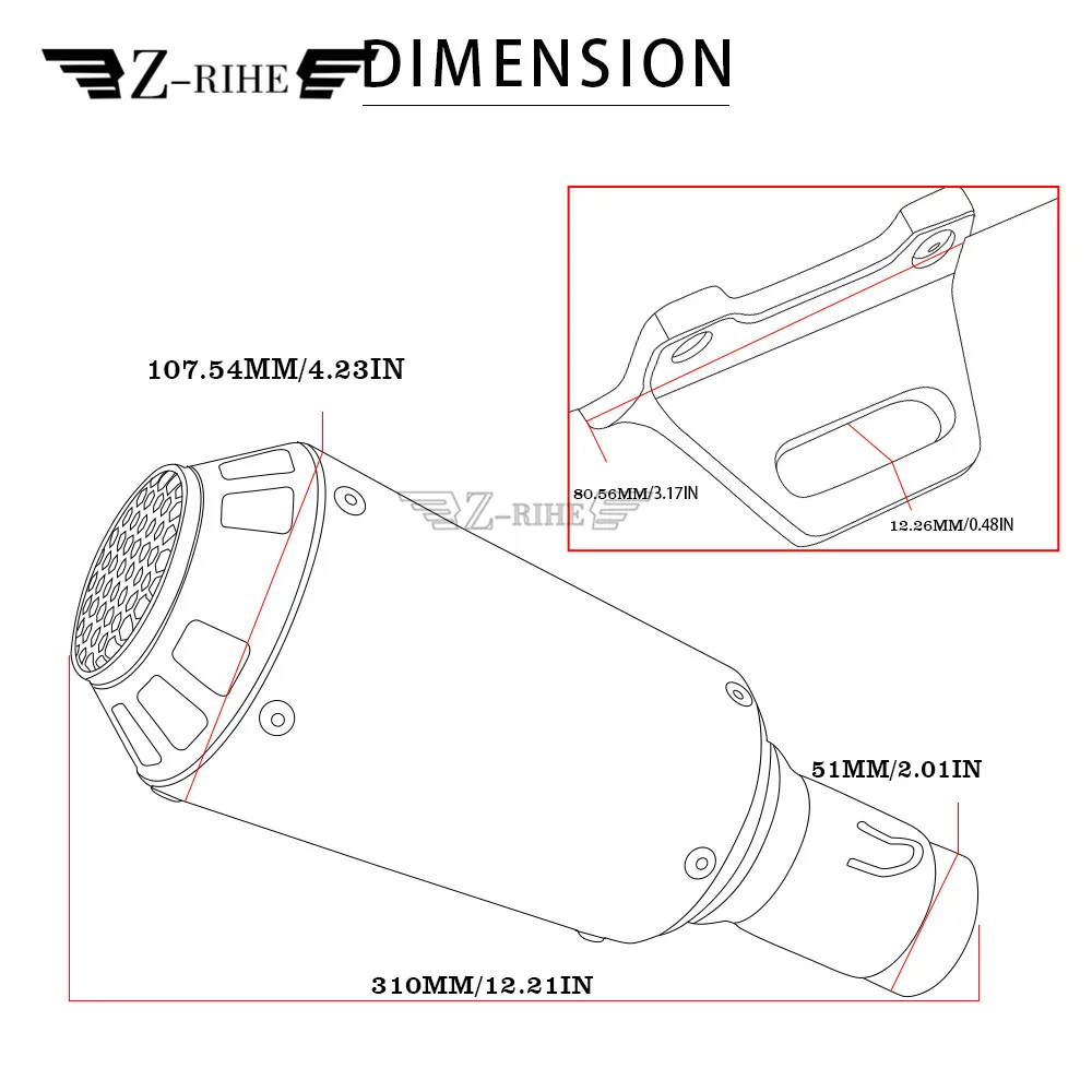 Universal 36-51mm motocicleta Escape para BMW R850R R1150S R1150RS R1150GS R1150R R1150RT R1150C R1200