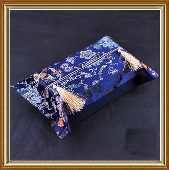 

5pcs Vintage Gorgeous Tissue Paper Holder Dining Table Napkin Paper Holder Case High quality Silk Tissue Box Cover Wholesale