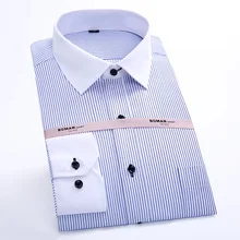 Новое поступление Высококачественная брендовая одежда Для мужчин S Одежда Мужская одежда Рубашки для мальчиков Для мужчин Рубашка в полоску формальный мужской Рубашки для мальчиков работы/offiice одежда