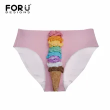 FORUDESIGNS/бразильские стринги, купальник, раздельный, с принтом мороженого, плавки, женские бикини шорты, купальники