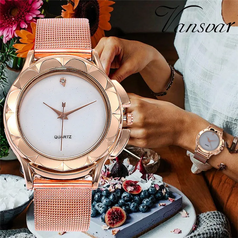 

New Luxury Rose Gold Women Watches Fashion Creative Ladies Dress Quartz Clock Dial Diamond Magnetic Female Wristwatch Gift 2019