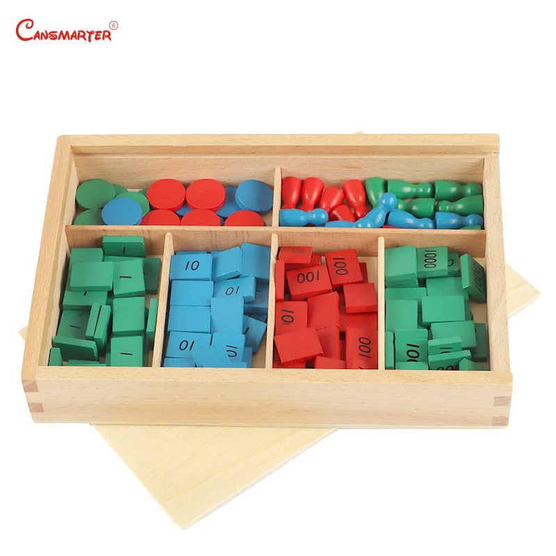 

Stamp Games With Box Montessori Materials for Home School Math Toys Teaching Aids Beech Numbers Math Toys Wooden MA062-JZ3
