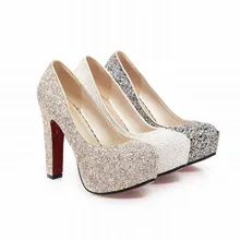 2016 New Brand Bottom Red High Heels Glitter Wedding Shoes Pumps Hot Sale Fashion Thick Heel Platform Shoes Woman Big Size 32-43 цена 2016 New Brand Bottom Red High Heels Glitter Wedding Shoes Pumps Hot Sale Fashion Thick Heel Platform Shoes Woman Big Size 32-43 цены онлайн