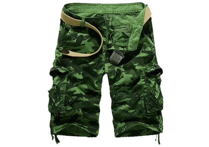 Летние хлопковые камуфляжные шорты Карго, мужские повседневные облегающие камуфляжные шорты s, военные мужские шорты-бермуды