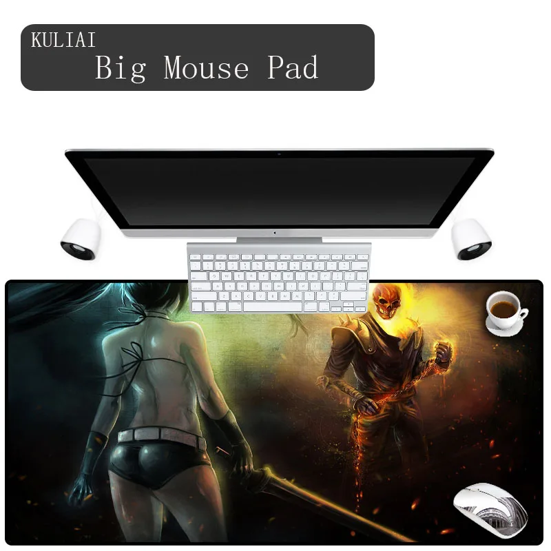 XGZ Ghost Rider прямоугольные 30x60 см резиновые большие игровые коврики для мыши