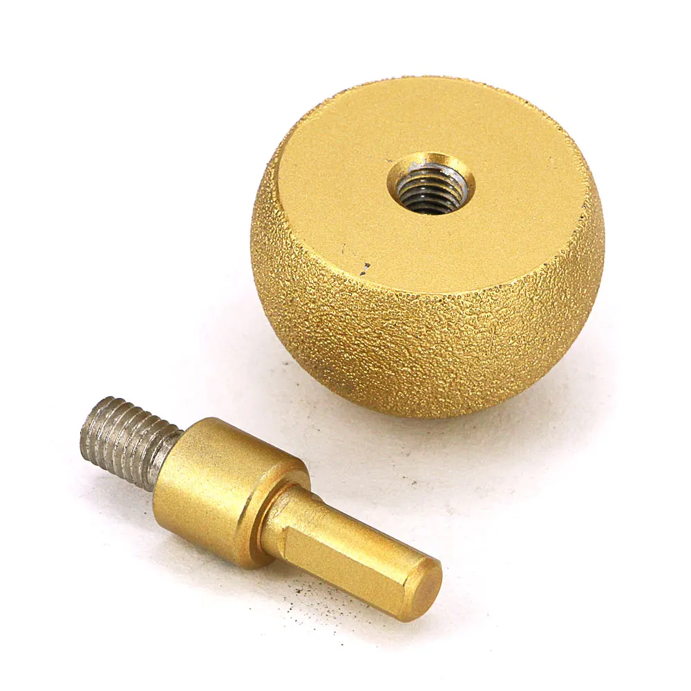 1pc braze bond round head spherical shape diamond mounted with thread shank M10 for flower pot grinding tool arc grinding GJ011