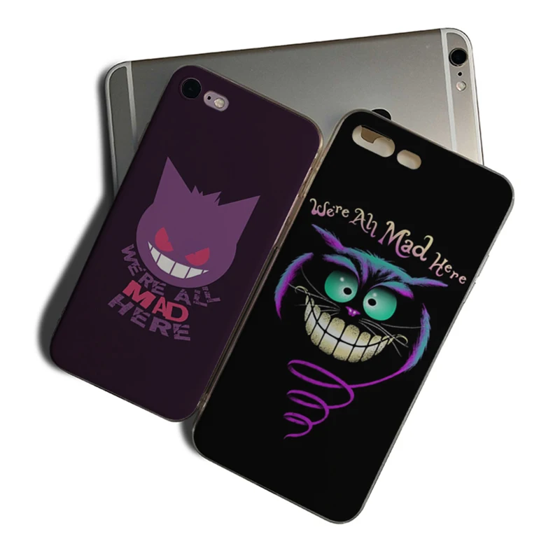 

IMIDO Alice In Wonderland We All Mad Here Cover Soft TPU Silicone Coque Funda For Iphone 6PLUS 7 8 7PLUS 8PLUS X XS XR XSMAX