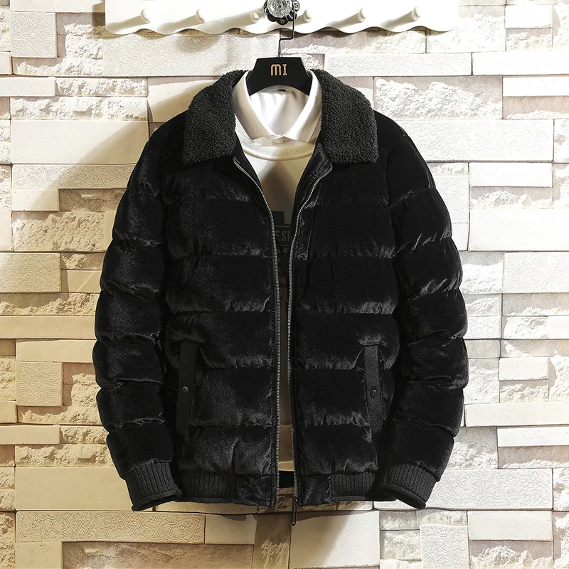 Best selling men's short gold velvet jacket, winter thick warm casual