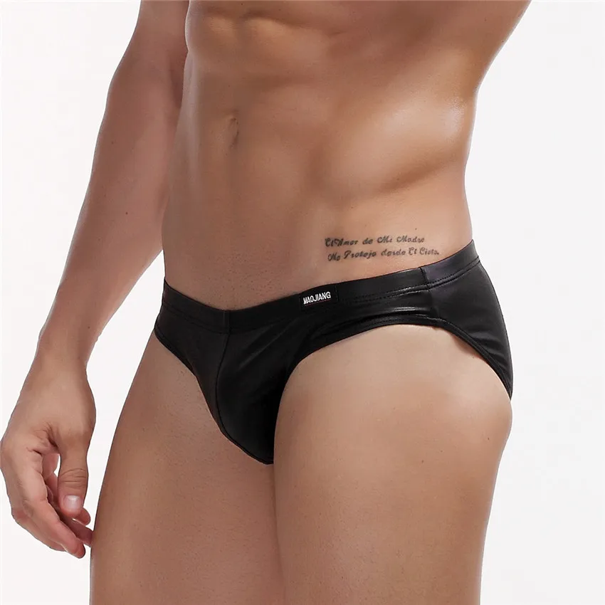 

Sexy Mens Underwear Briefs PU Leather Gay Underwear Briefs Men Underwear Man Underpants Men's Briefs Slip Hombre Slips Brand