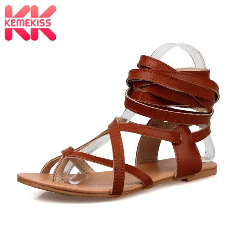 

KemeKiss Plus Size 30-50 Women High Heel Sandals Sexy Pointed Toe Fashion Zipper Thin Heels Office Party Summer Shoes Women