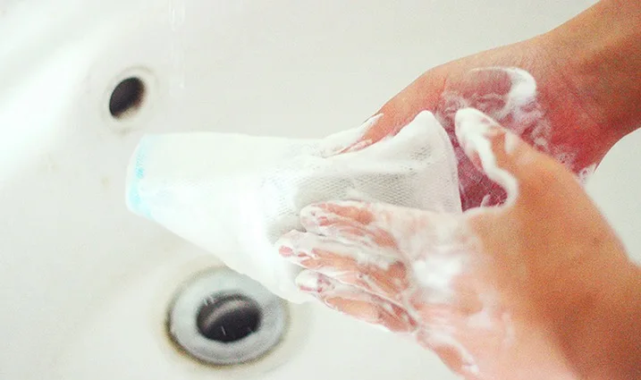 Soap storage mesh bag Easy foaming facial body cleaning Soap blister net double-layer net bag 10pcs/lot