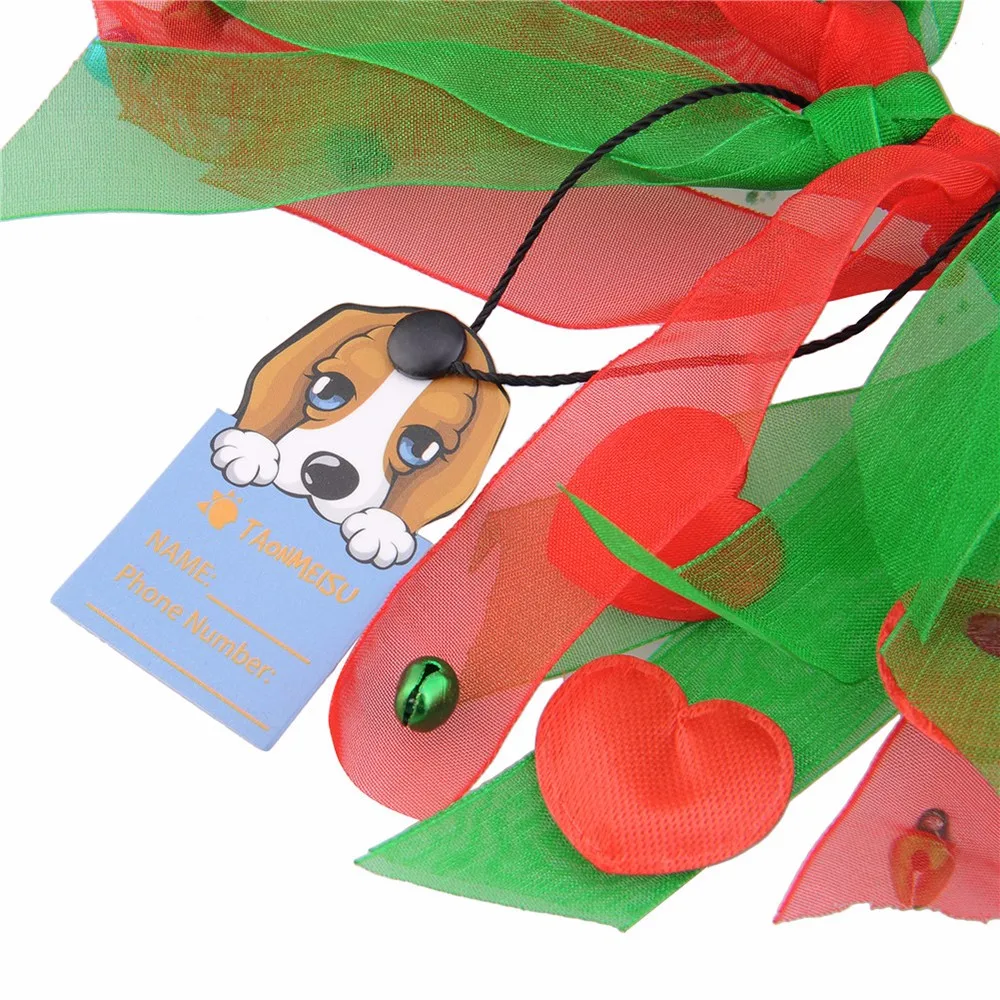 Рождество Собака Воротник Хэллоуин красочные ленты шейный собак Рождество ошейники с небольшой колокол фестиваль Косплэй костюм домашних животных поставщиков