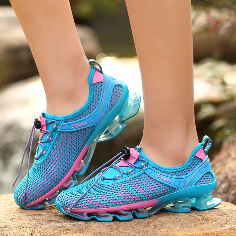 JINBEILEE Female Blade Sneakers Mesh Breathable Outdoor Leisure Shock Absorption Fashion  women walking shoes
