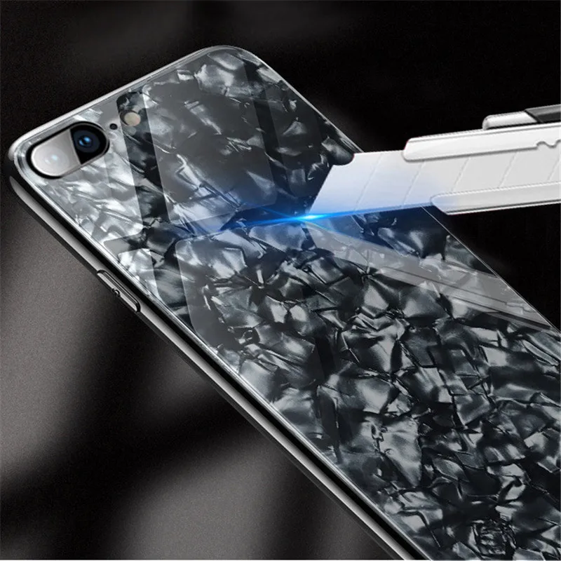 KINBOM для Iphone 6 6s 7 8 плюс Стекло чехол корпуса мобильного телефона мягкий из ТПУ +