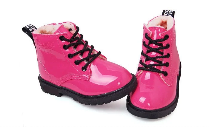 New 2017 Winter Children Shoes PU Leather Waterproof Martin Boots Kids Snow Boots Brand Girls Boys Rubber Boots Fashion Sneakers (18)