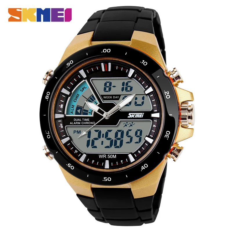 

SKMEI Men Digital Quartz Wristwatch Dual Time Zone Waterproof LED Fashion Clocks Fashion Brand Outdoor Sports Watches 1016