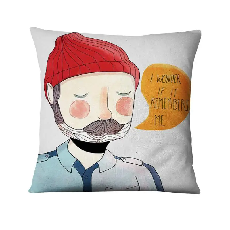 Simple Cartoon Illustration Printed Pillowcase Home Pillow Decoration Scandinavian Art Cushions Home Decor Sofa Throw Pillow 