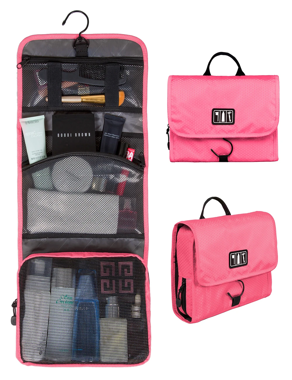 BAGSMART Waterproof Cosmetic Bag Large Women Travel Toiletry Makeup Bag Storage Multifunctional Organizer multifunctional women makeup storage bag travel pouch hanging toiletry organizer