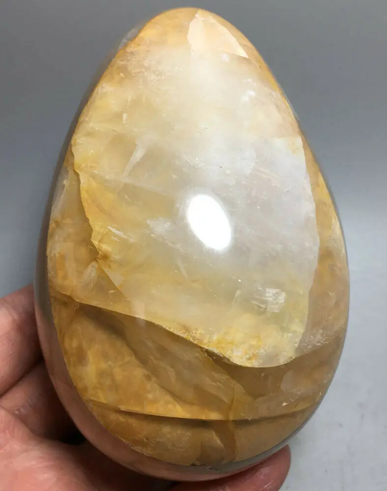 

977g NATURAL Citrine Ghost QUARTZ CRYSTAL egg HEAING Madagascar crystals healing stones