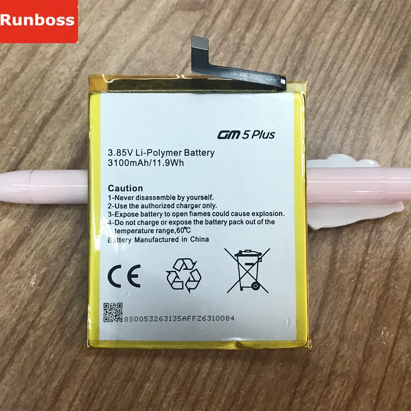 Высококачественный аккумулятор 3100 mAh GM5 Plus для общего мобильного обнаружения 5 Plus Batteria