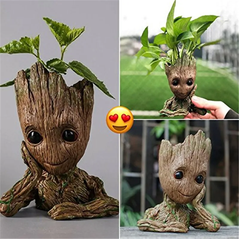 Baby Groot Planter Tree Man Figure Flower Pot Guardians of The Galaxy Pen Holder