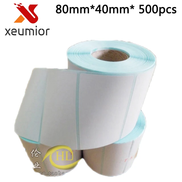 Special Price 80mm * 40mm * 500pcs Thermal Adhesive Sticker Label/Barcode Label Paper