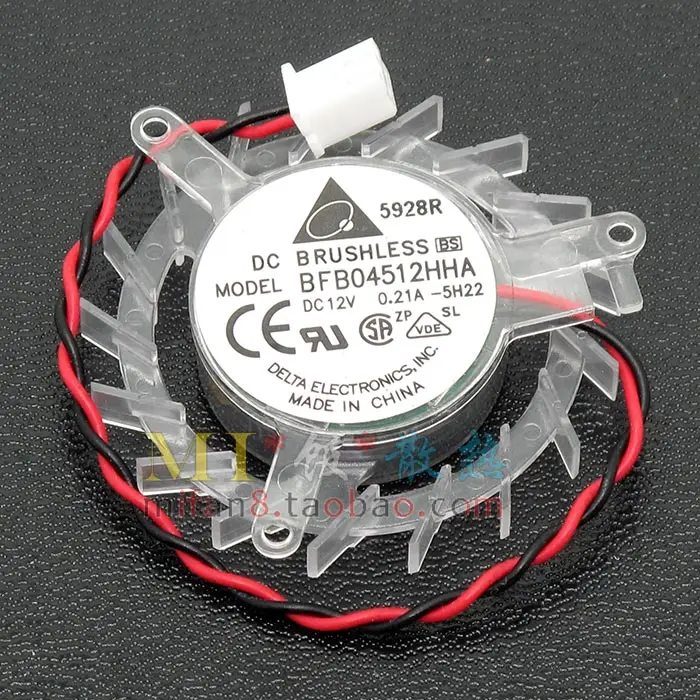 Delta Electronics BFB04512HHA 5H22 DC 12V 0.21A размером 45*45 мм 2 провод сервер выполненные охлаждающий