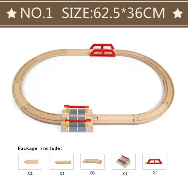 Обычные деревянные дорожки поезд набор игрушек железная дорога Magic Brio деревянные Обучающие игрушки-пазлы для детского подарка на день рождения - Цвет: 7